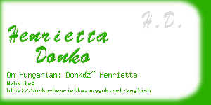 henrietta donko business card